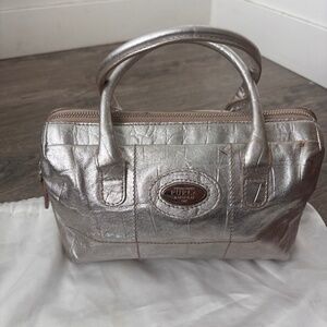 Furla Silver Small Leather Bag
